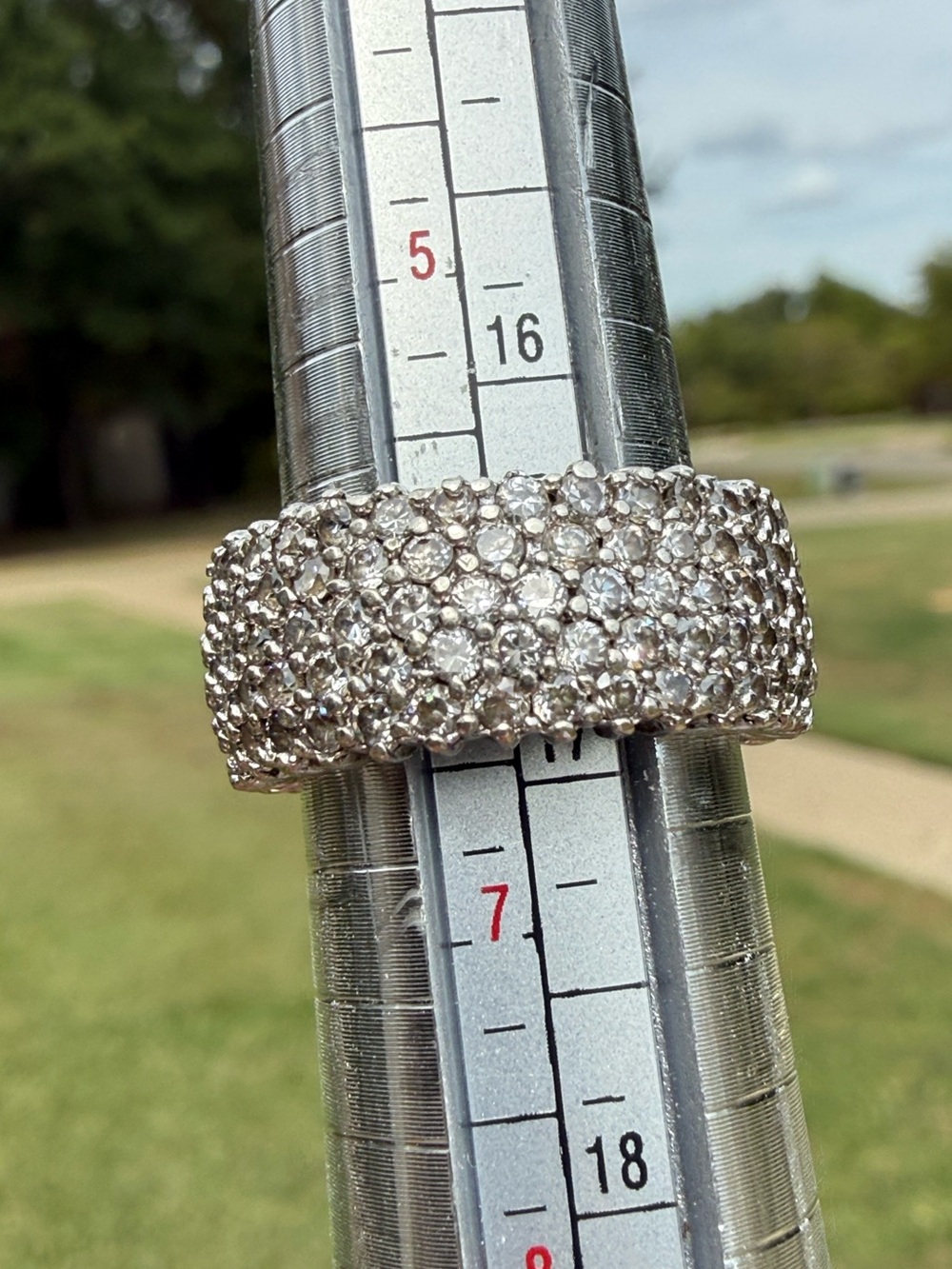 Sterling Silver Pavé Eternity Ring - Size 6.5 - 8 Grams - Picture 13 of 13
